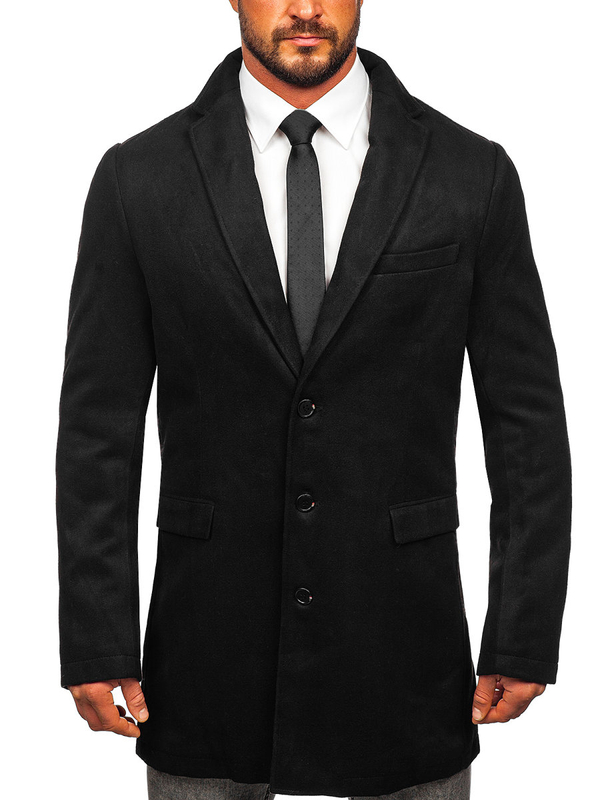 Abrigo de invierno para hombre negro Bolf 1047