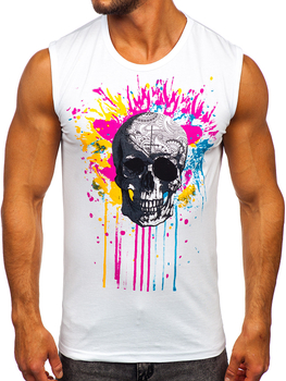 Camiseta de tirantes con impresión blanco Bolf 14805