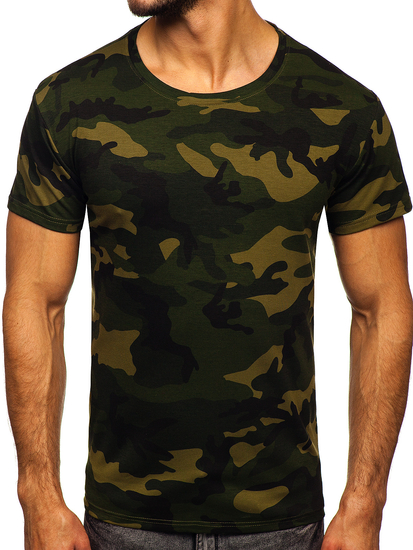 Camiseta de camuflaje para hombre color caqui Bolf S807