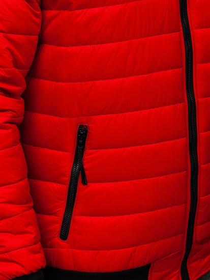 Chaqueta de entretiempo bomber para hombre rojo Bolf MY-02