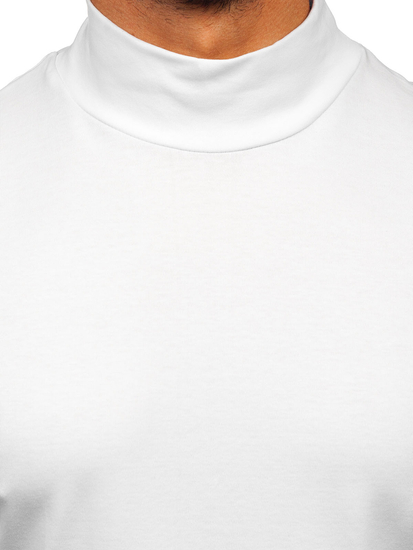 Jersey básico de cuello medio algodón para hombre blanco Bolf 534