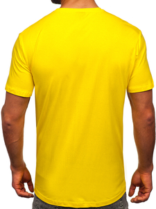Camiseta algodón sin impresión para hombre amarillo Bolf 192397