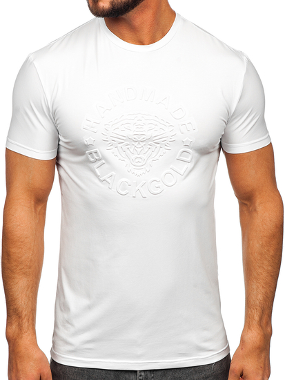 Camiseta de manga corta con impresión para hombre blanco Bolf MT3056