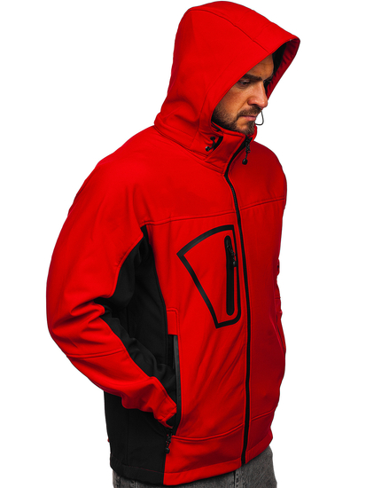 Chaqueta softshell para hombre rojo Bolf T019