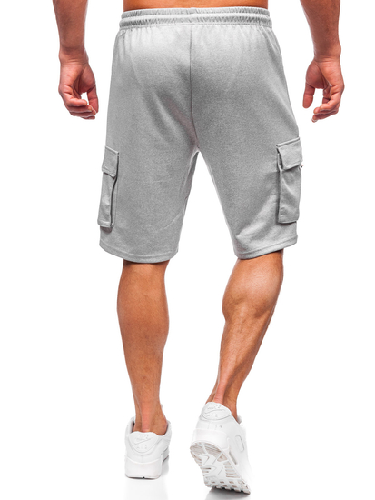 Pantalón corto de chándal cargo para hombre gris Bolf 8K278