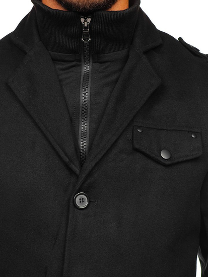 Abrigo de hombre negro Bolf 8853