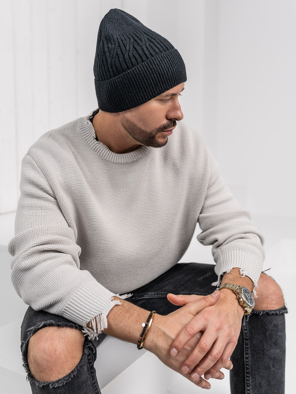 Gorro de invierno para hombre negro Bolf 387070