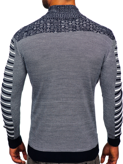 Jersey con cuello alto para hombre azul oscuro Bolf 1028
