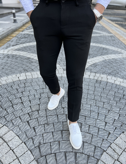 Pantalón chinos de tela para hombre negro Bolf 0031