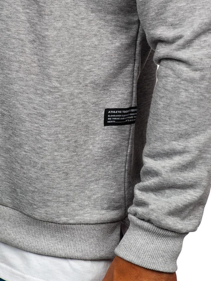 Sudadera sin capucha con impresión para hombre gris Bolf 11114