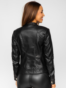 Chaqueta de cuero para mujer negro Bolf 11Z8051