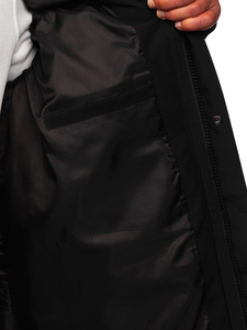 Chaqueta de invierno acolchada larga para hombre negro Bolf 31M5009