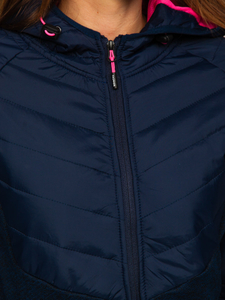 Sudadera con capucha de transición para mujer color azul marino Bolf KSW4005A1