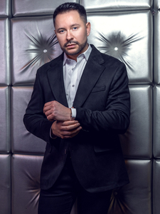 Americana de hombre de terciopelo negra Bolf 24410