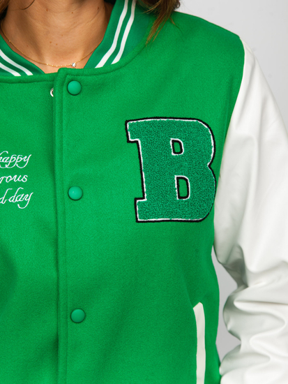 Chaqueta béisbol de entretiempo bomber para mujer verde Bolf 16M9067