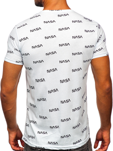 Camiseta de manga corta con impresión para hombre blanco Bolf 14950