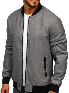 Chaqueta de entretiempo bomber para hombre gris Bolf 6120