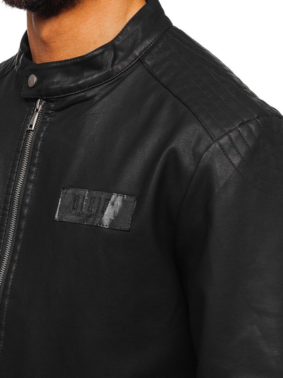 Chaqueta de cuero para hombre negro Bolf 1122