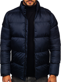 Chaqueta acolchada de invierno para hombre azul oscuro Bolf 0025