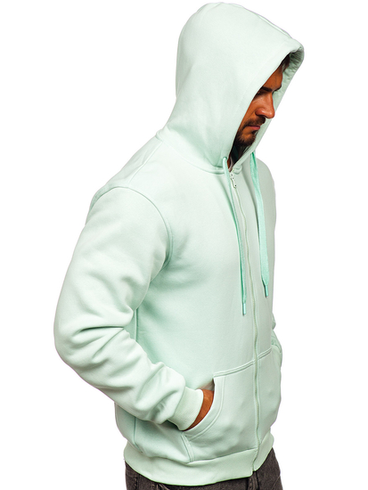 Sudadera abierta gruesa con capucha para hombre menta claro Bolf 2008