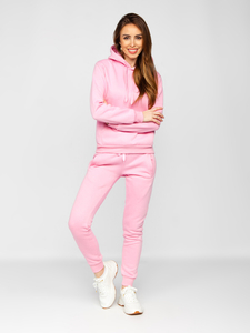 Conjunto de chándal con capucha para mujer color rosa claro Bolf 0002