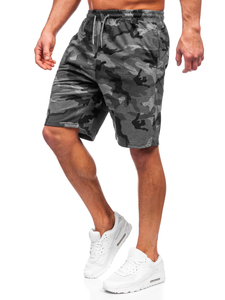 Pantalón corto de chándal camuflaje para hombre grafito Bolf 8K283