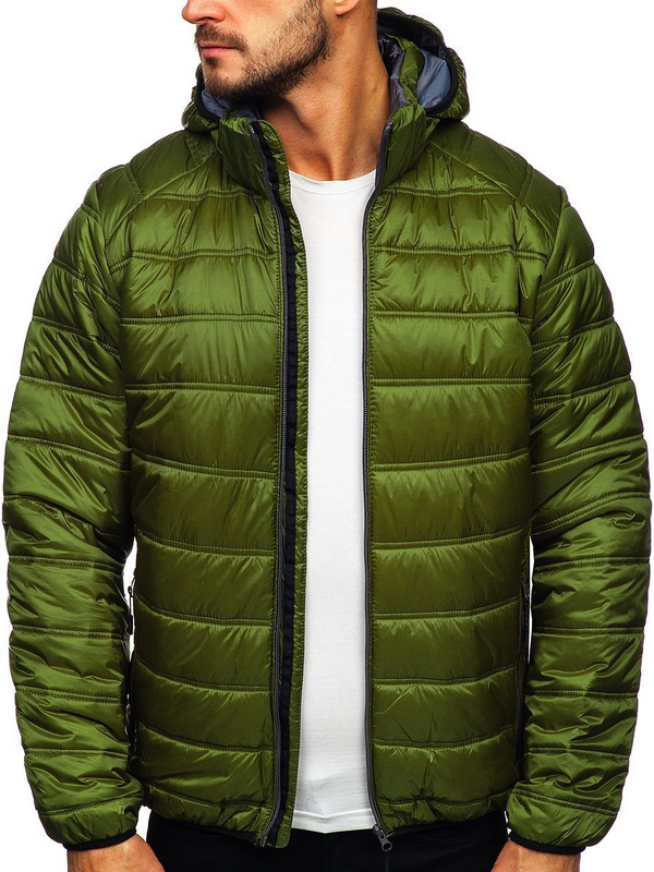 Chaqueta deportiva acolchada de invierno para hombre color verde Bolf BK111