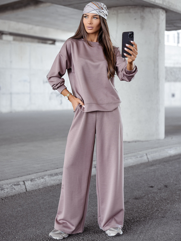 Chándal de dos piezas con cremallera para mujer color mantequilla capuchino Bolf 821111