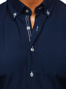 Camisa con manga larga para hombre color azul oscuro Bolf 20720