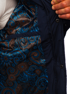 Chaqueta acolchada de entretiempo para hombre color azul oscuro Bolf 22M16