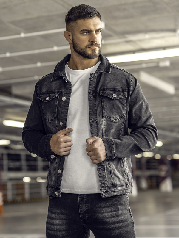 Chaqueta vaquera para hombre negro Bolf 200A
