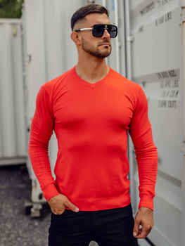 Hombre Jersey con cuello en V Naranja Bolf YY03
