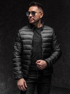 Chaqueta acolchada de entretiempo para hombre negro Bolf LY33A1