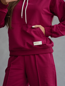 Conjunto de chándal de dos piezas para mujer color burdeos Bolf 82162