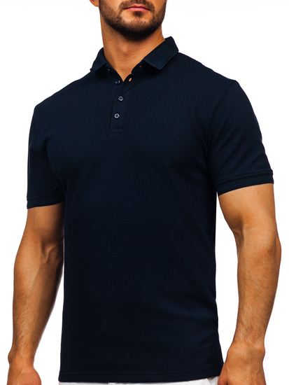Camiseta polo de manga corta para hombre Azul tinta Bolf 2004