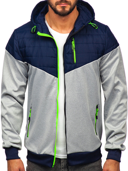 Chaqueta acolchada de entretiempo para hombre azul oscuro Bolf 8M901
