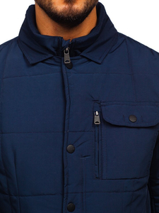 Chaqueta de entretiempo elegante para hombre azul oscuro Bolf 1976