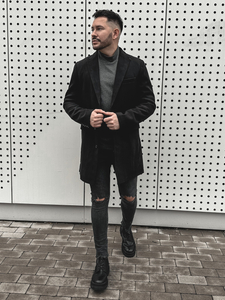 Abrigo de invierno para hombre color negro Bolf 1047-1