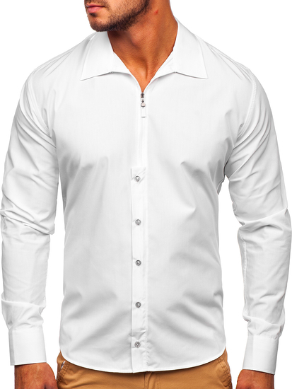 Camisa con mangas largas blanca para hombre Bolf 20702