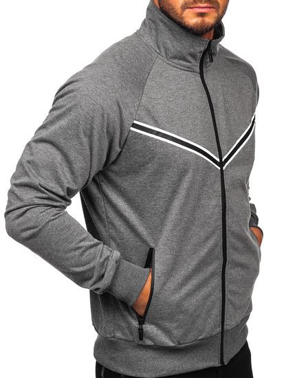 Sudadera abierta de cuello alto para hombre grafito Bolf B062
