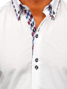 Camisa de manga corta para hombre blanco Bolf 6540