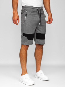 Pantalón corto deportivo para hombre gris y blanco Bolf Q3877