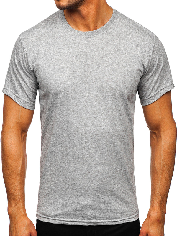 Camiseta lisa de algodón gris oscuro para hombre Bolf 192397
