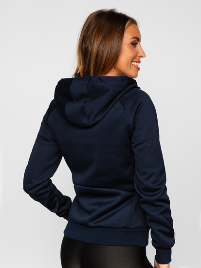 Sudadera/chaqueta azul marino con capucha para mujer Bolf KSW4009A1