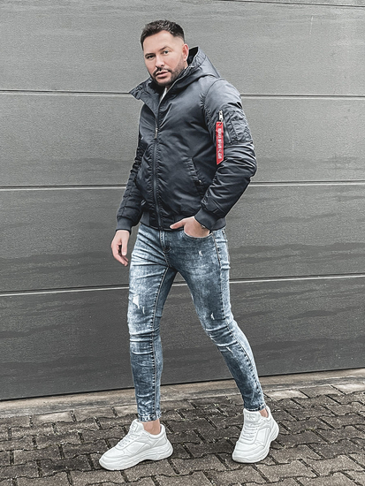 Chaqueta de invierno para hombre azul oscuro Bolf 2120