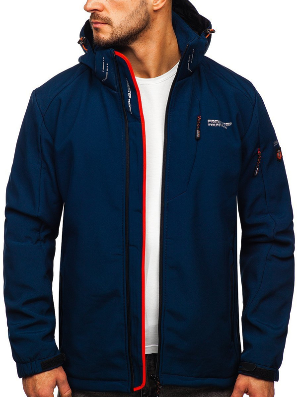 Chaqueta softshell para hombre azul oscuro Bolf BK122