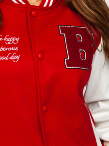 Chaqueta béisbol de entretiempo bomber para mujer rojo Bolf 16M9067