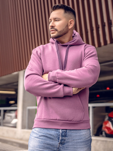 Sudadera tipo canguro con capucha para hombre violeta Bolf 1004