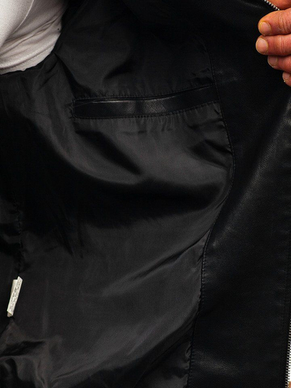 Chaqueta de cuero para hombre negra Bolf 1073