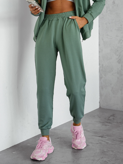 Conjunto de chándal de dos piezas con capucha para mujer color caqui Bolf 821110